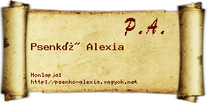 Psenkó Alexia névjegykártya