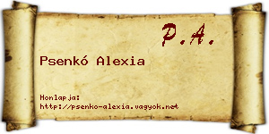 Psenkó Alexia névjegykártya