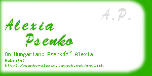 alexia psenko business card